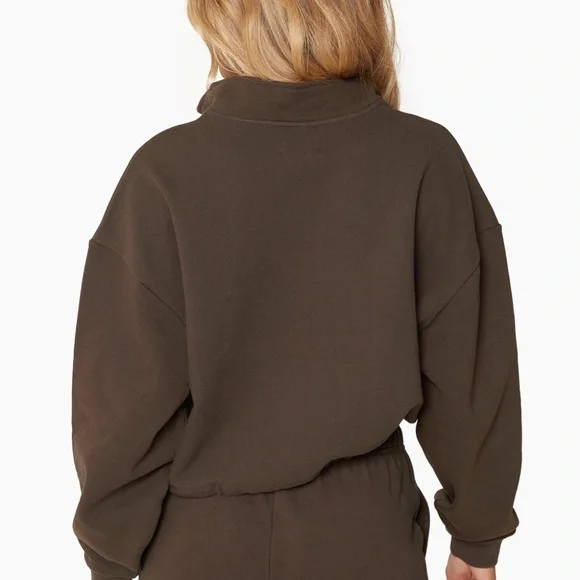 SET Active HEAVYWEIGHT SWEATS HALF ZIP - BROWNSTONE Size MBrownstone / M - Picture 2 of 3